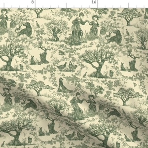 Vintage Toile Fabric - Savannah Toile Sage by this_is_not_an_image_of_loss - Sage Green Southern Victorian Fabric by the Yard by Spoonflower