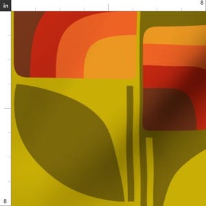 Retro Fabric - Retro Geometric Florals by carol_freire_art - Geometric Florals Abstract Modern Mcm 70s Fabric by the Yard by Spoonflower image 3