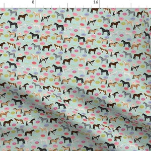 Horse Fabric - Horse Donuts Cute Riding Horses Mint By Petfriendly - Pony Doughnuts Nursery Cotton Fabric By The Yard With Spoonflower