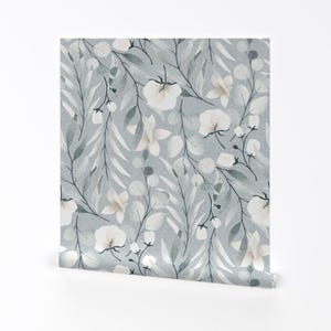 Cottagecore Removable Peel and Stick Wallpaper -  Boho Botanical Eucalyptus - Wall Art Wall Decor - Eucalyptus Wedding  by perrinphilippa