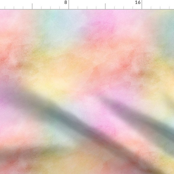 Watercolor Fabric - Pastel Rainbow Watercolor Soft Pastel Spring Painted Pattern By Raccoongirl - Cotton Fabric By The Yard With Spoonflower