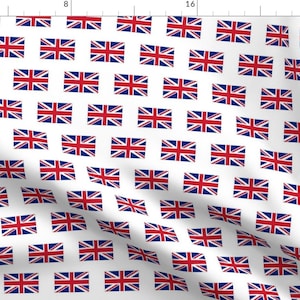 Union Jack British Flag Fabric - Union Jack // Small By Thinlinetextiles - Union Jack Flag Cotton Fabric By The Yard With Spoonflower