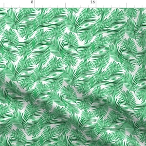 Palm Tree Fabric - Tropical Palm Leaves Summer Tropic Exotic Summer Green By Charlotte Winter - Cotton Fabric By The Yard With Spoonflower