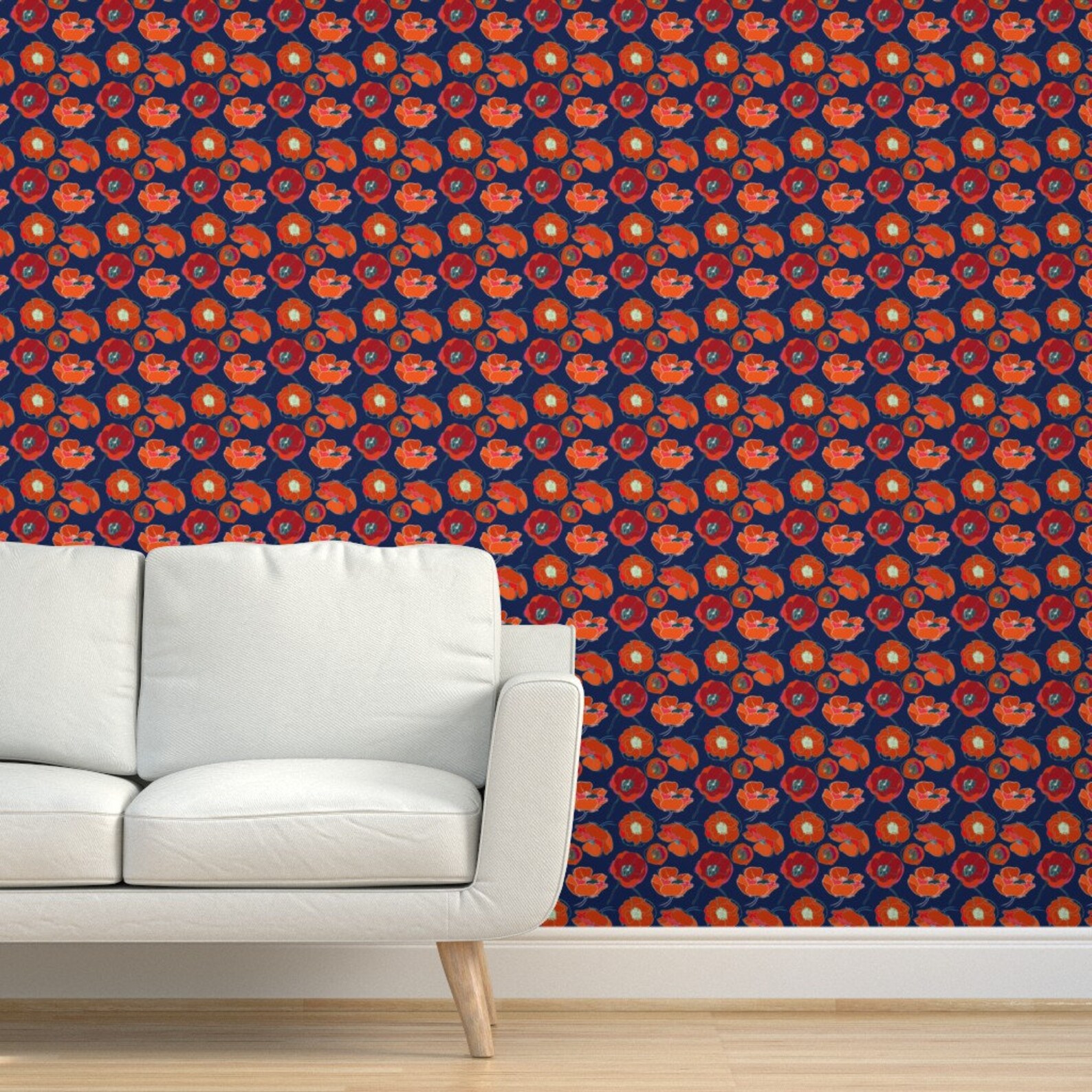 Poppy Wallpaper California Poppies by Limezinniasdesign - Etsy