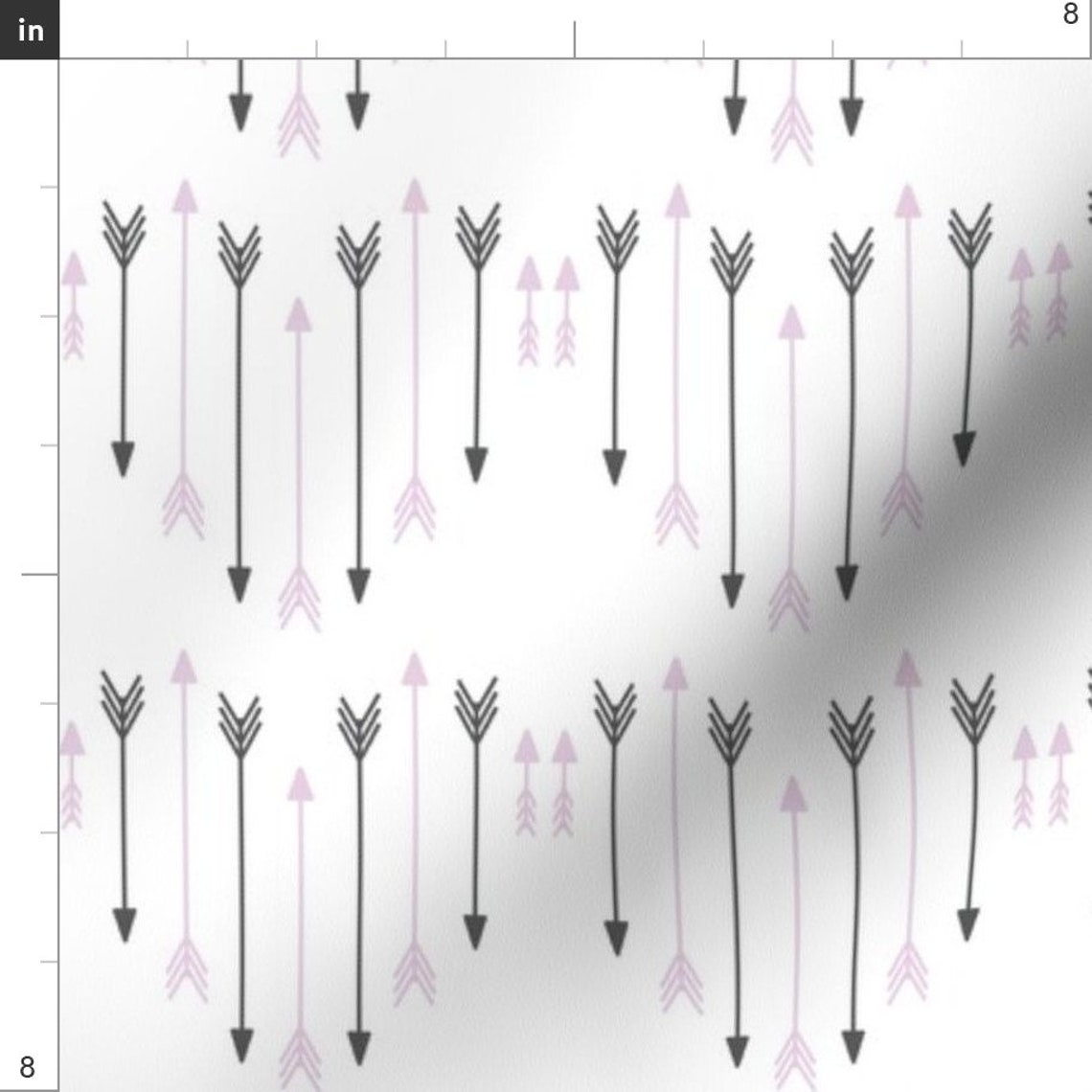 Minimalist Arrow Fabric Lavender Grey Heart Arrows By Modfox Etsy España