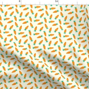 Carrots Fabric - Carrots On Cream By Littlearrowdesign - Easter Spring Garden Veggies Rabbits Cotton Fabric By The Yard With Spoonflower