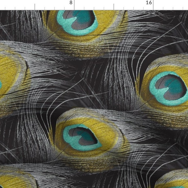 Peacock Feather Fabric - You'Re So Vain, You Probably Think This Fabric Is About You By Peacoquettedesigns - Peacock Fabric With Spoonflower