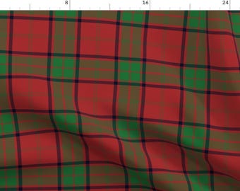 Red and Green Plaid Fabric - Maxwell Clan Tartan By Weavingmajor - Maxwell Cotton Fabric By The Yard With Spoonflower