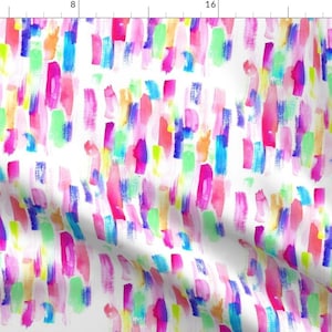 Watercolor Abstract Paint Fabric - Deconstruced Rainbows By Erinanne - Rainbow Cotton Fabric By The Yard With Spoonflower