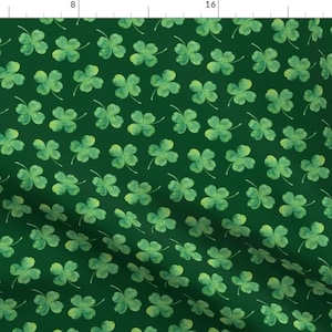 Shamrock Fabric - Shamrock Toss || Watercolor Green By Littlearrowdesign - Shamrock Clover Irish Cotton Fabric By The Yard With Spoonflower