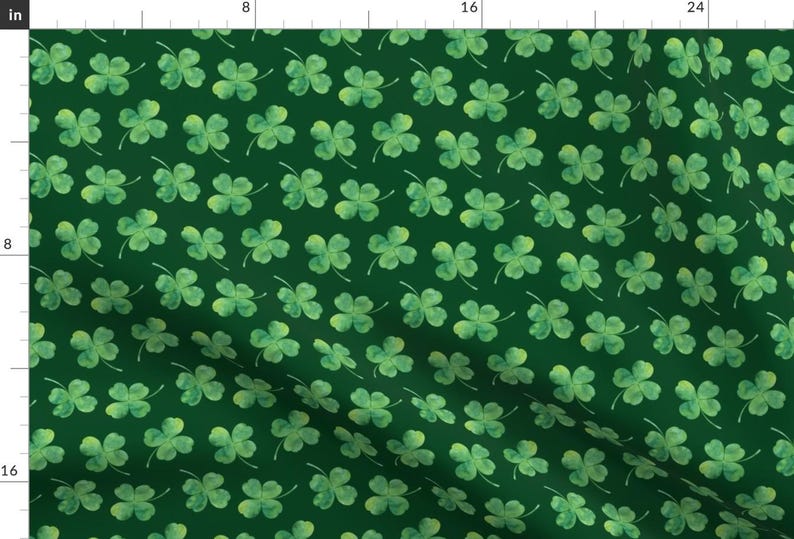 Shamrock Fabric - Shamrock Toss || Watercolor Green By Littlearrowdesign - Shamrock Clover Irish Cotton Fabric By The Yard With Spoonflower image 1