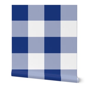Gingham Wallpaper Gingham With Blue by Peacoquettedesigns - Etsy