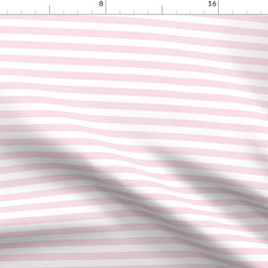 Stripe Fabric - Clearwater Stripe Peony By Lilyoake - Stripe Pink Horizontal White Baby Nursery Cotton Fabric By The Yard With Spoonflower