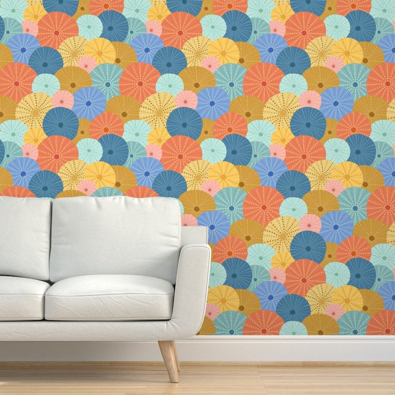 Sea Urchin Wallpaper Colorful Sea Urchin by Latheandquill | Etsy