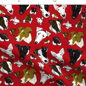 Dog Fabric - Smooth Fox Terrier Fabric Red By Creativeworksstudios - Dog Terrier Pet Puppy Cute Cotton Fabric By The Yard With Spoonflower