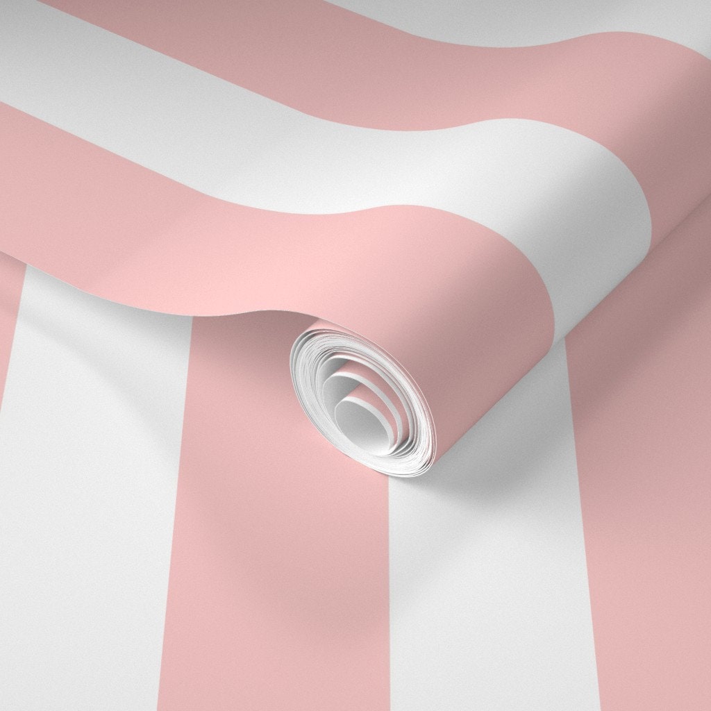 Pink Stripe Wallpaper Preppy Stripes Vertical Pink by - Etsy