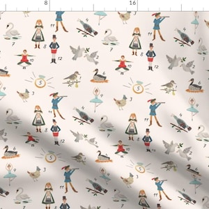 12 Days Of Christmas Fabric - 12 Days Of Christmas By Shelbyallison - 12 Days Of Christmas Cotton Fabric By The Yard With Spoonflower