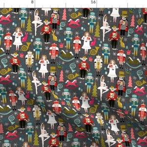 Nutcracker Fabric - Ballet Xmas Holiday Christmas Fabric By Andrea Lauren- Cotton fabric by the yard with Spoonflower