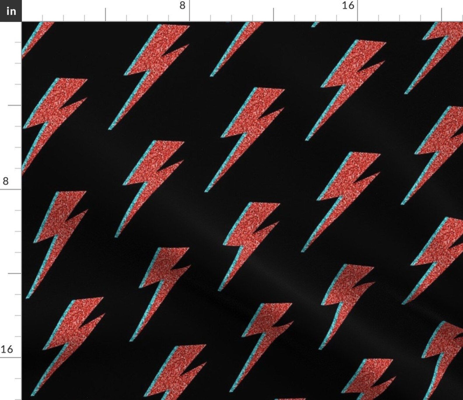 Lightning Bolt Fabric Red Blue Lightning on Black By Etsy