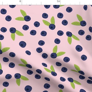 Blueberry Pink Abstract Fruit Berries Fabric - Blueberry Jam By Natalee Wegmann - Blueberry Cotton Fabric By The Yard With Spoonflower