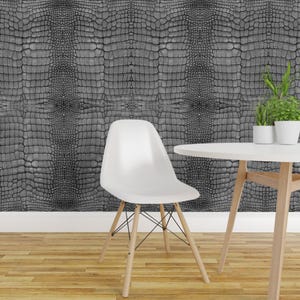 Reptile Skin Wallpaper - Gray Dragon Crocodile By Maverickcreatrix - Alligator Animal Removable Self Adhesive Wallpaper Roll by Spoonflower