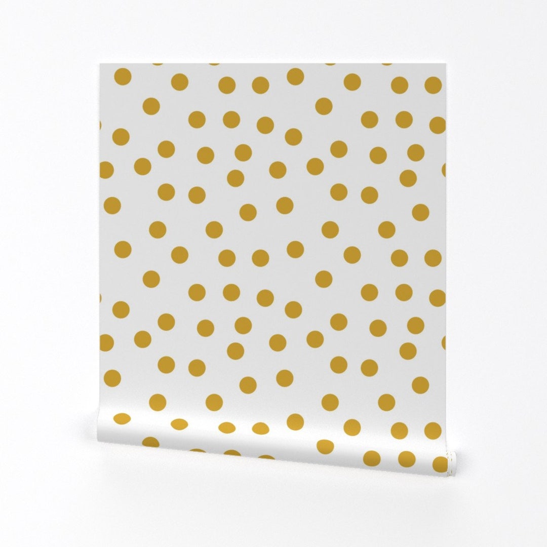 Modern Wallpaper Polka Dot Scatter Mustard by - Etsy