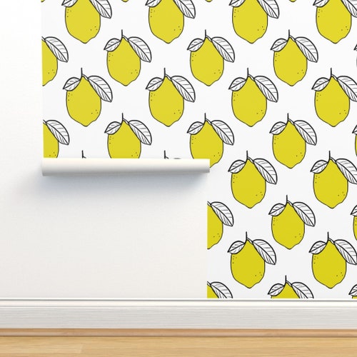 Lemon Wallpaper Removable Wallpaper Lemon Peel and Stick Etsy