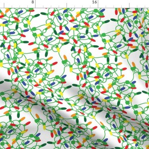 Multi-Color Lights Fabric - Christmas Holiday Tangled Knot By Khaus- Christmas Lights Holiday Cotton Fabric By The Yard With Spoonflower