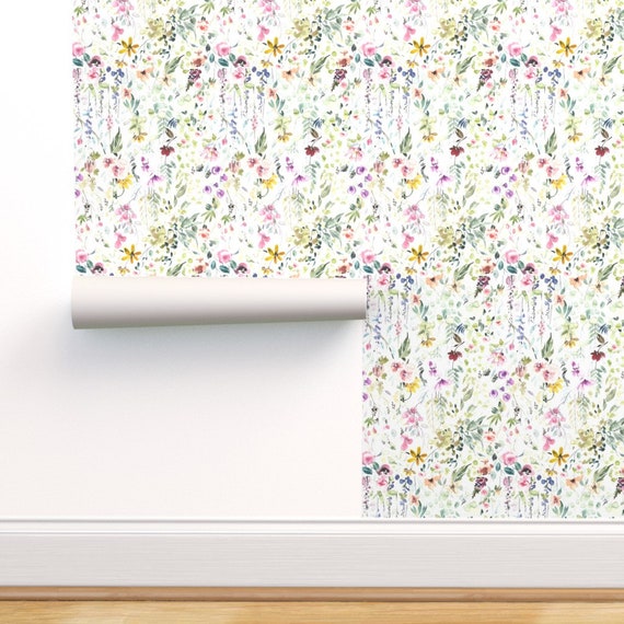Monochrome Magnolia By Indybloomdesign Black White Custom Printed Removable Self Adhesive Wallpaper Roll by Spoonflower Floral Wallpaper
