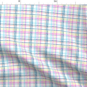 Easter Plaid Fabric - (Small Scale) Easter Watercolor Plaid Multi Lad19bs By Littlearrowdesign - Easter Plaid Fabric With Spoonflower