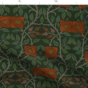 Edwardian Fabric - Arts And Crafts Lancaster Roses by muhlenkott - Art Nouveau Craftsman Victorian Fabric by the Yard by Spoonflower