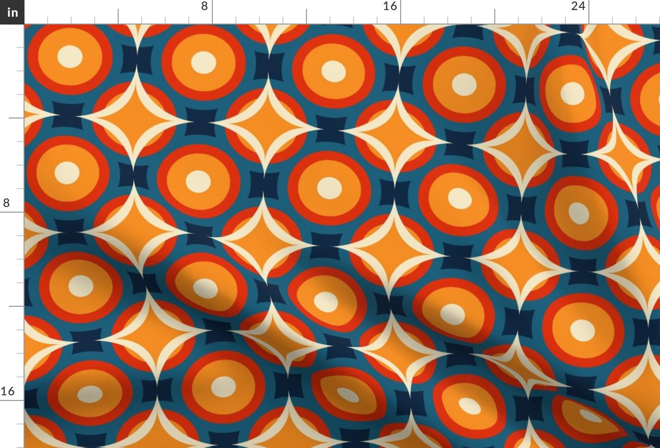 Retro Mod Fabric - 70s Geometric by Chiaradesignstudio - Vintage