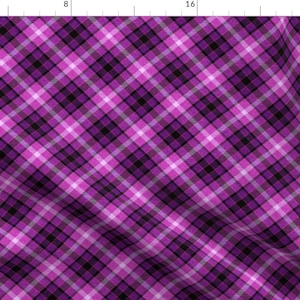 Plaid Fabric - Custom Violet And Magenta Plaid By Eclectic House - Diamond Plaid Check Fashion Cotton Fabric By The Yard With Spoonflower