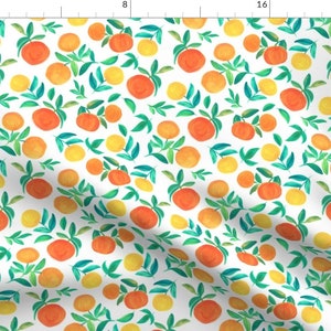 Watercolor Oranges Fabric - Oranges By Dariara - Orange Watercolor Oranges Modern Kitsch Decor Cotton Fabric By The Yard With Spoonflower