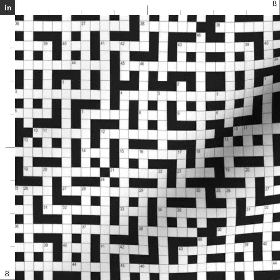 Crossword Fabric Cryptic Crossword By Aussienisi Crossword Etsy