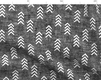 Black Arrow Minimalistic Fabric - Arrow Stripes - Grey By Littlearrowdesign - Simple Arrow Cotton Fabric By The Yard With Spoonflower