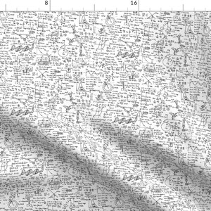 Geometry Fabric - Physics Equations By Thin Line Textiles - Algebra Math Class Cotton Fabric By The Yard With Spoonflower