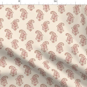 Medallion Fabric - Essential Paisley  by whitneyenglish - Classic Paisley Blush Pink Woodblock Block Print Fabric by the Yard by Spoonflower