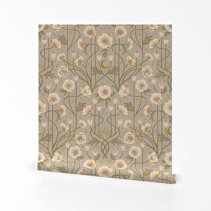 Jugendstil Ablösbare Tapete - Anemone Gold by taranealart