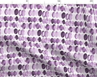 Purple Fabric - Purple Plum Watercolor Abstract Oval Circle Lavender Lilac By Misschiffdesigns - Cotton Fabric by the Yard with Spoonflower
