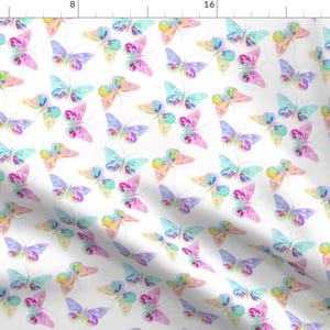 Butterfly Fabric - Butterfly Garden By Erinanne - Butterfly Colorful Rainbow Spring Kids Quilt Cotton Fabric By The Yard With Spoonflower