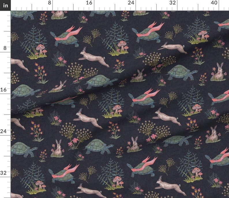 Tortoise and the Hare Fabric Tortoise and Hare by - Etsy