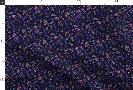 Doctor Fabric - Anesthesia Outlines by ladybugsurgery - Nurse Anesthesia Anaesthesiology Icu Surgery Crna Fabric by the Yard by Spoonflower
