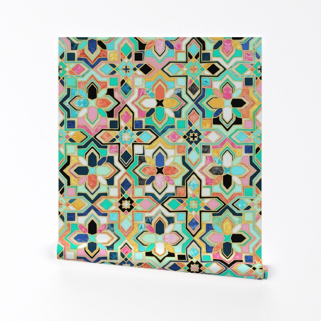 Vintage geometric tiles bohemian graphic print Vector Image