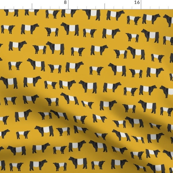 Belted Galloway Fabric, Belted Galloway Cow, Cow Fabric, Cattle Fabric, Farm Fabric, Farm Animals Fabric, Farm Fabric By The Ya By Petfriend