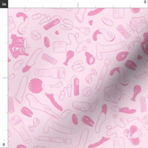 Sexuality Fabric - MATURE Cute Pink Illustrated Sex Toy Vibrator Love Pleasure By Oh Joy Sex Toy -Cotton Fabric By The Yard With Spoonflower image 3