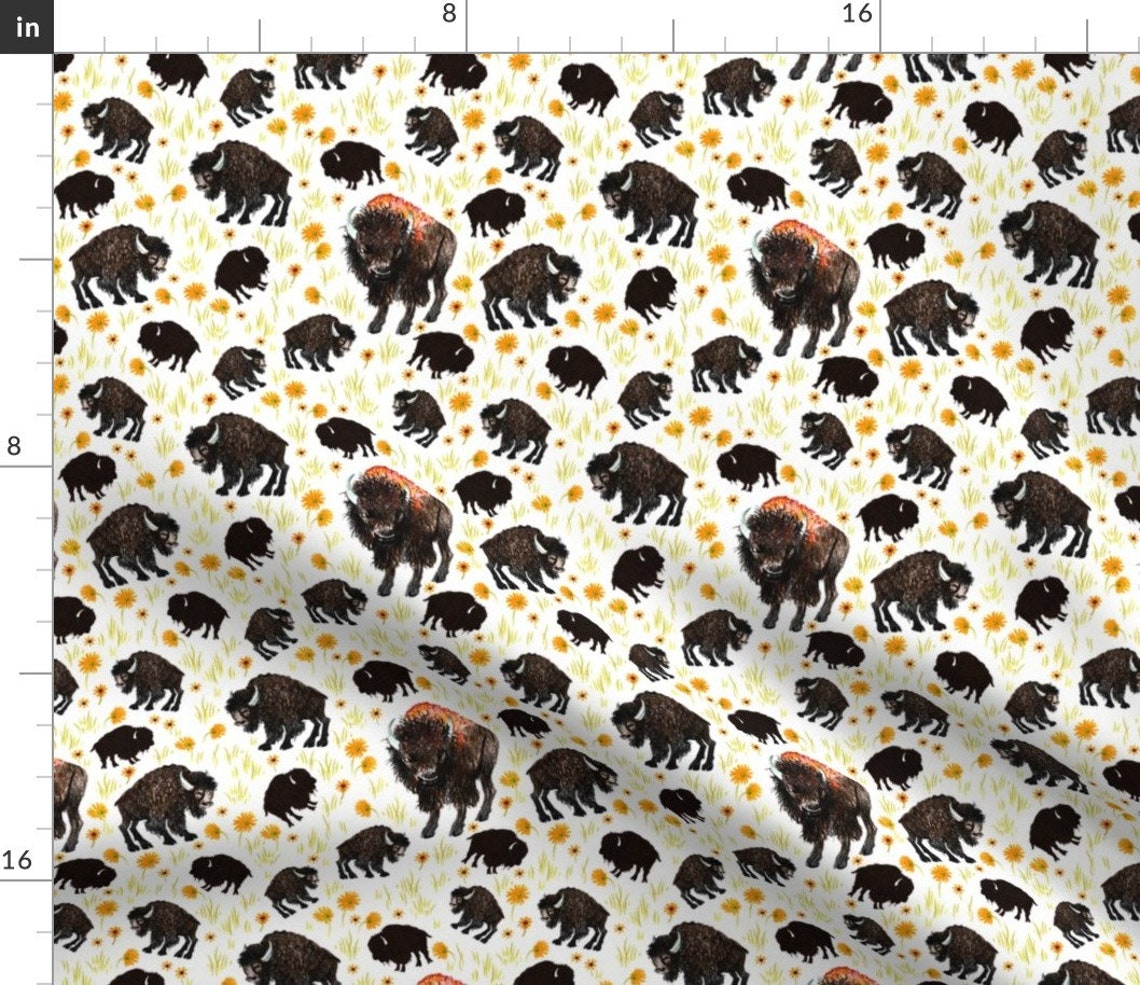 Buffalo Fabric Bison 1 by Jadegordon Buffalo Bison Etsy