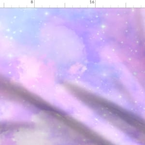 Pastel Sky Fabric - Pink And Blue Nebula by ktscarlett_ - Celestial Galaxy Mystical Constellations Fabric by the Yard by Spoonflower