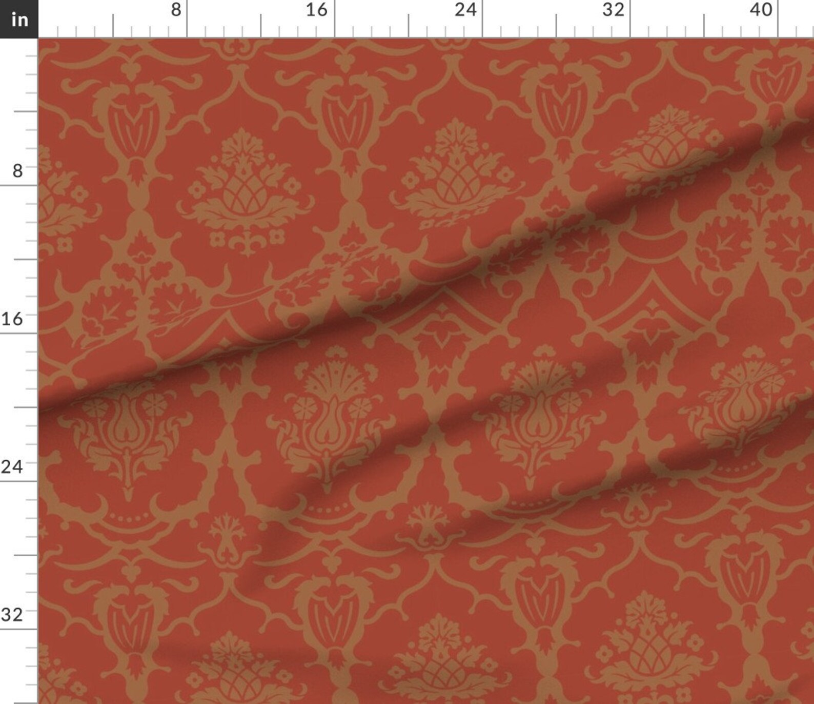 Red Damask Fabric Damask 7b by Muhlenkott Damask Royal Etsy
