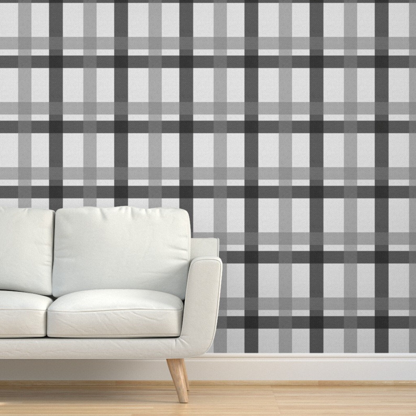 Gray Retro Plaid Wallpaper Rotated Retro Plaid Light Grey Etsy